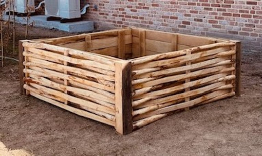 Bac potager carré en acacia-châtaignier L.140 x l.140 x h. 80 cm